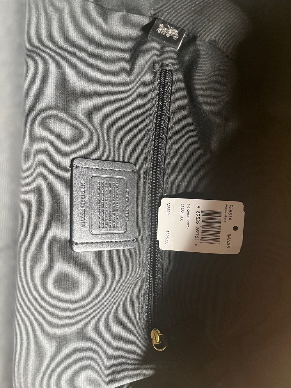 Coach Men's Brown Signature Backpack - Picture 13 of 16